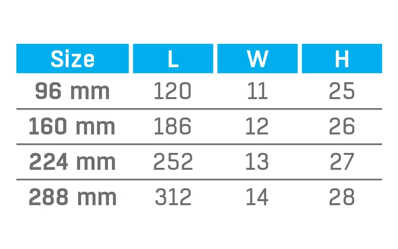 VCH-6512 — dimension chart