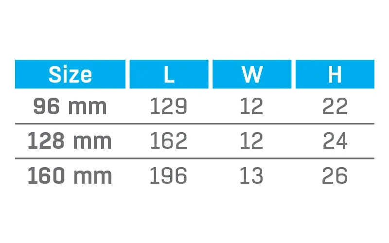 VWH-7503 — dimension chart