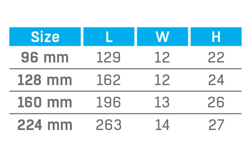VCH-6520 — dimension chart