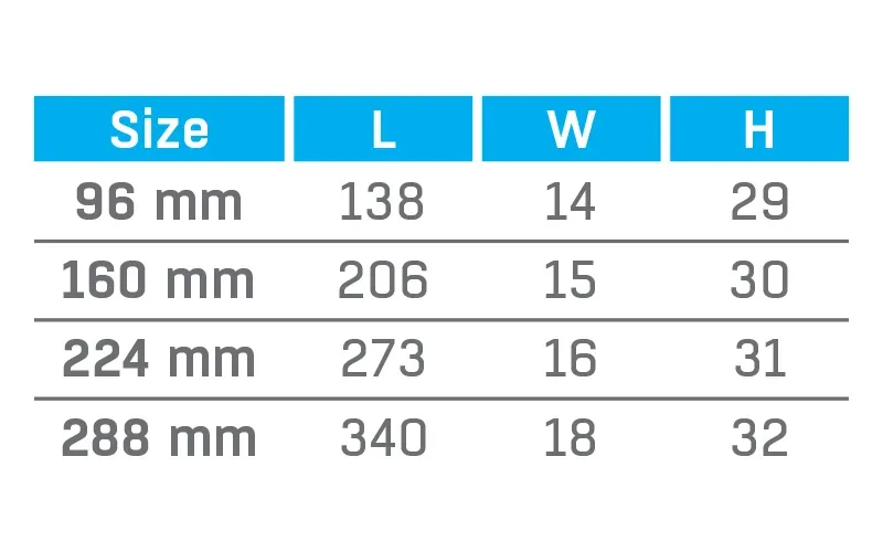 VCH-6517 — dimension chart