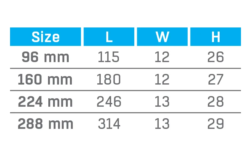 VCH-6511 — dimension chart