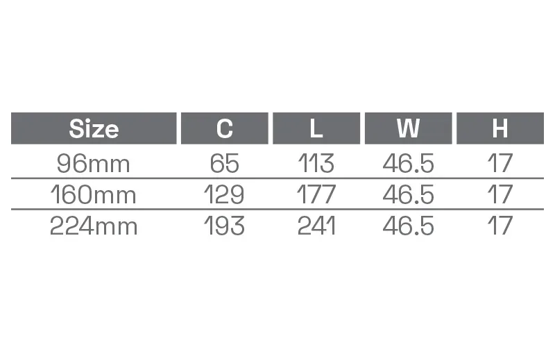 VCN-2007 — dimension chart